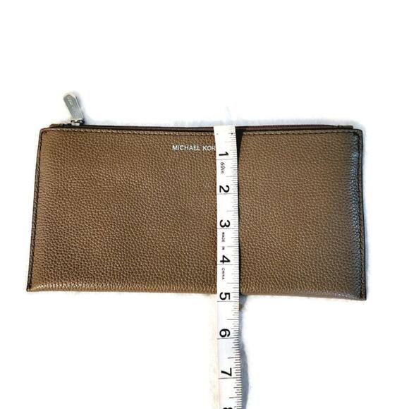 Michael Kors Women's Brown Pebbled Leather Skinny Wallet Clutch - Picture 8 of 8